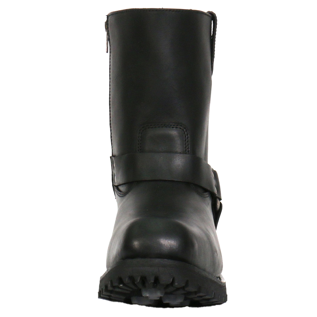 Mens Waterproof Leather Motorcycle Boot With Harness Strap Toe View