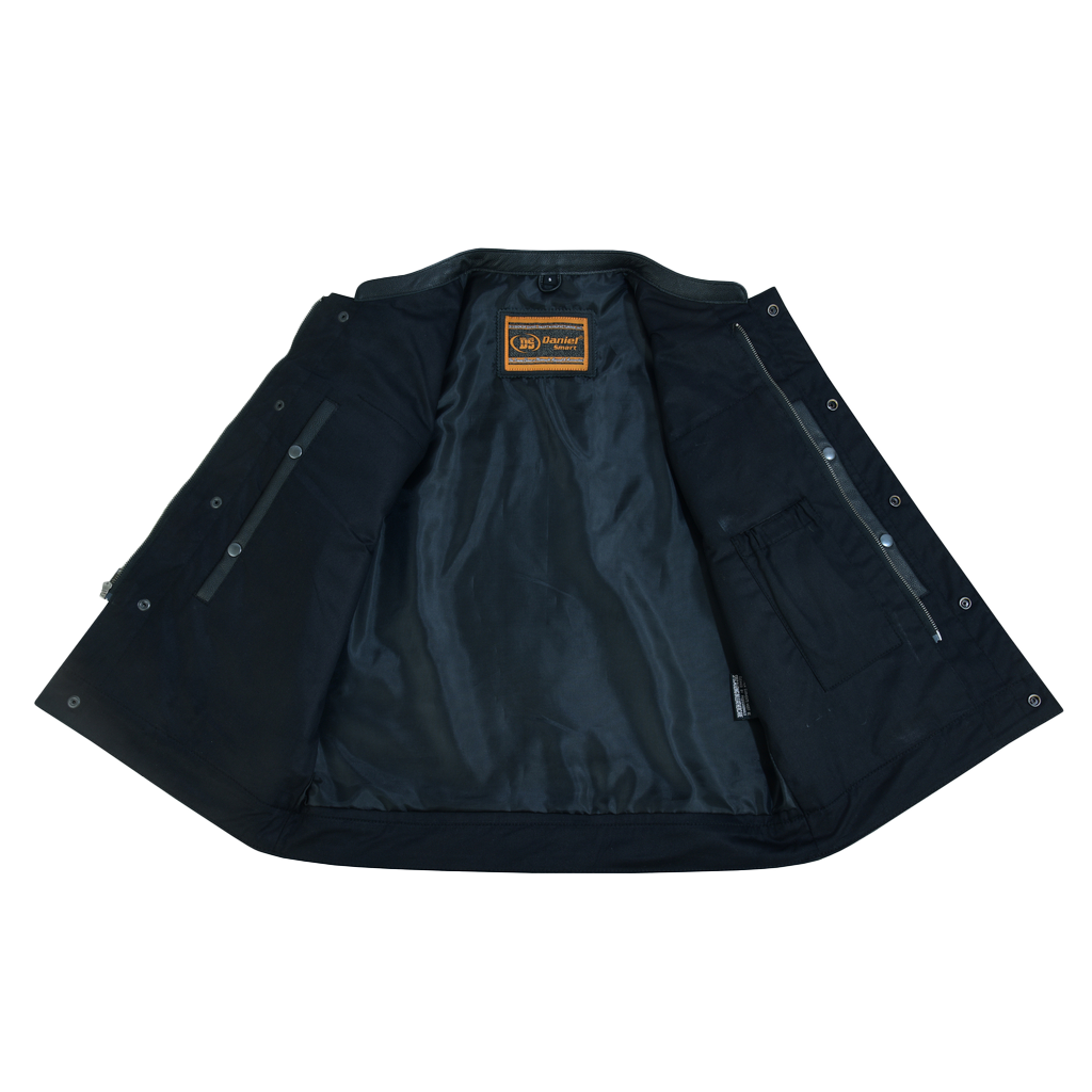 Cowhide Concealed Carry Biker Vest For Men