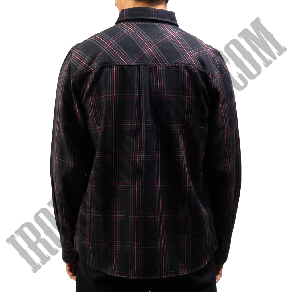 Black Red Gray Cotton Poly Blend Riding Flannel