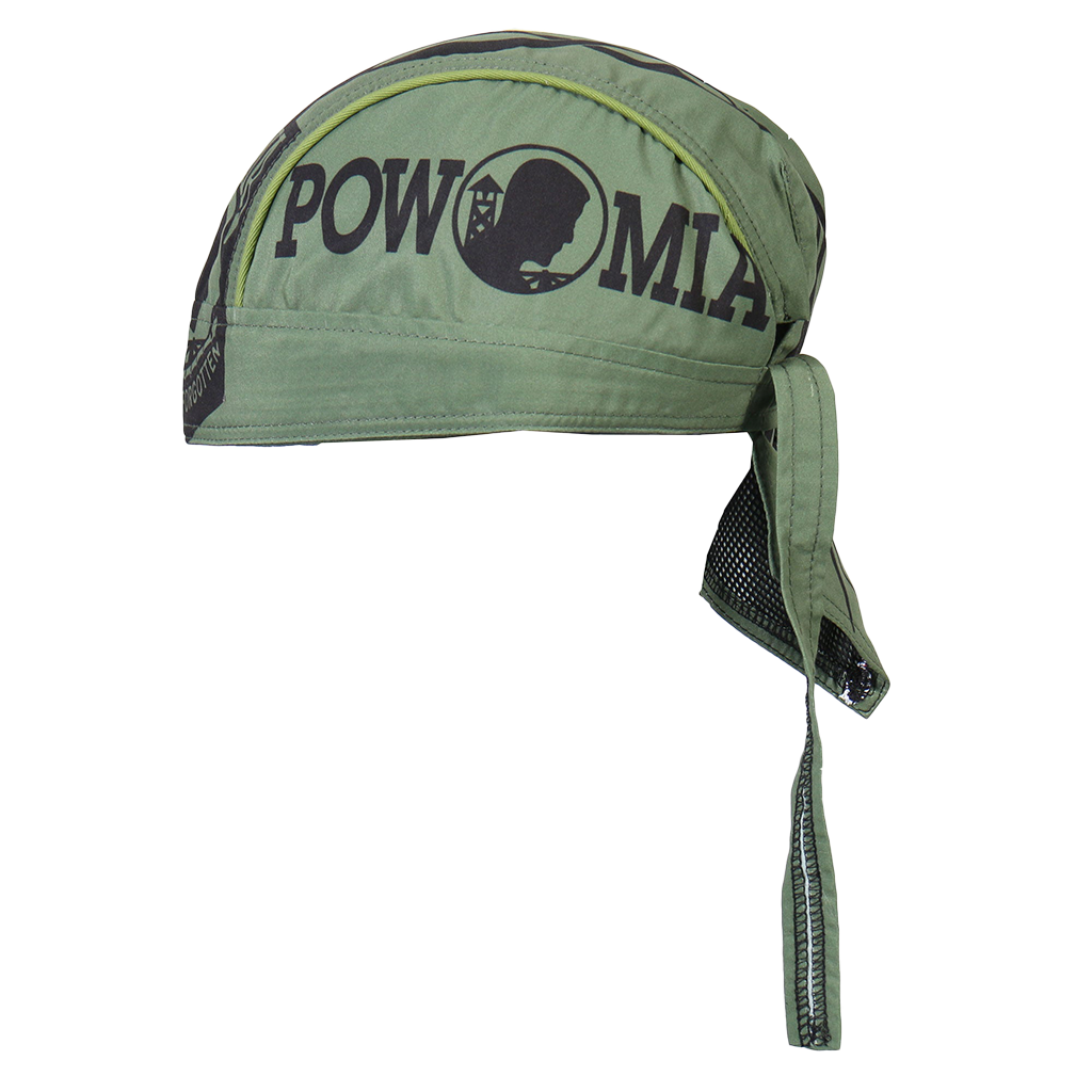 Motorcycle Headwrap With POW MIA Design Side View