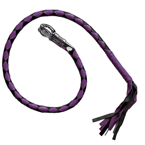 Purple & Black Leather Get Back Whip β Hand-Braided Design