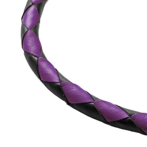 Braided Leather Whip β Purple & Black Color Combo