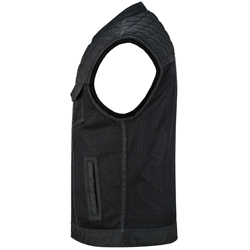 Men’s Mesh Riding Vest With YKK Zipper And Snap Placket