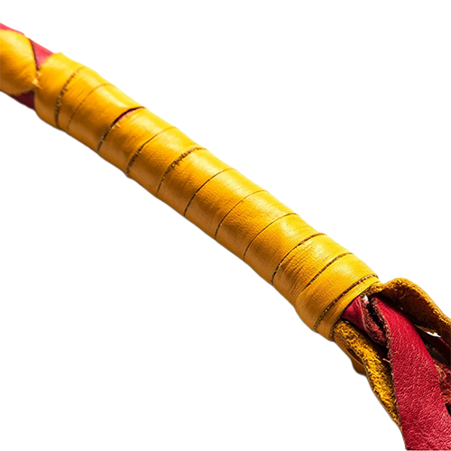 Red & Gold Leather Get Back Whip – Hand-Braided Genuine Leather