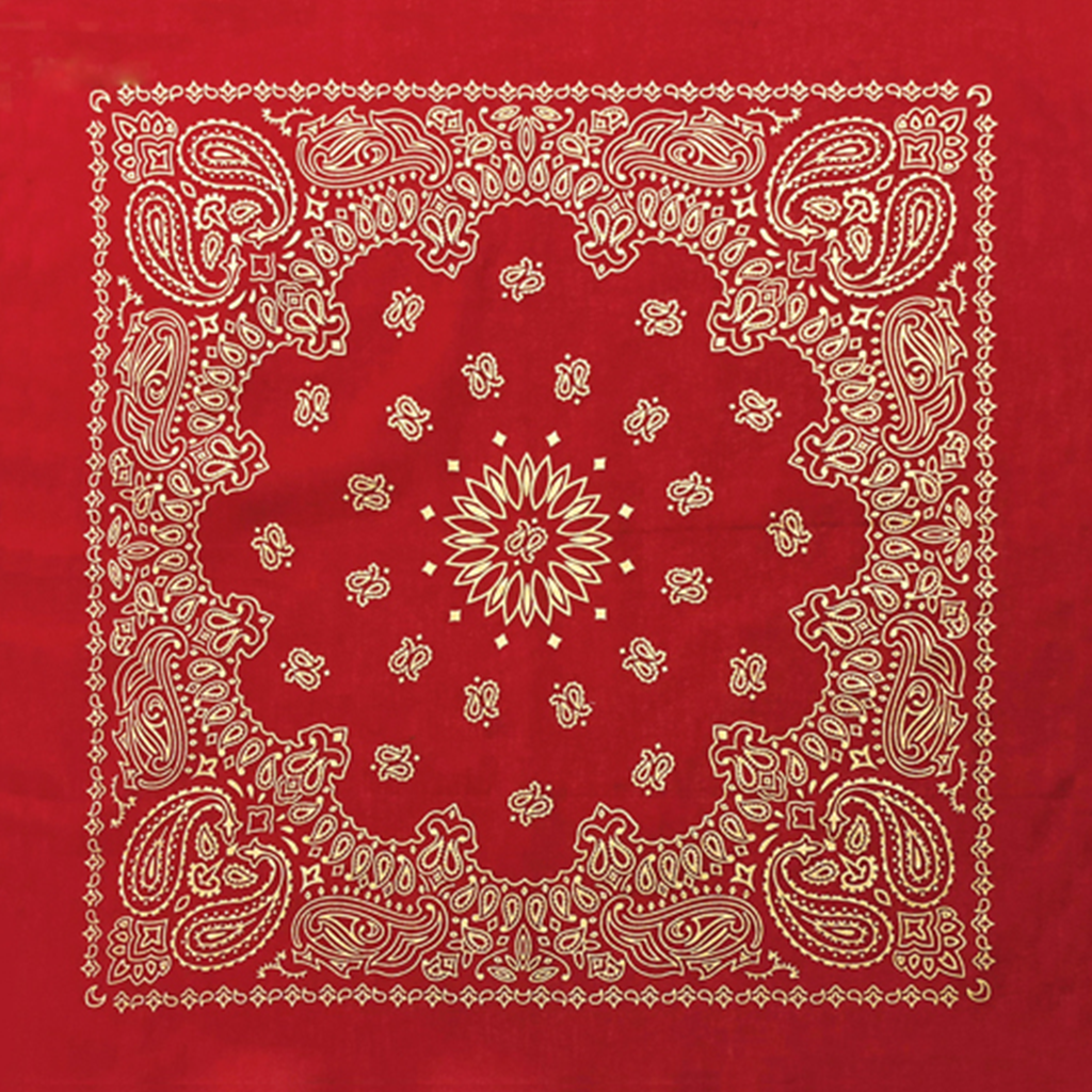 Red And Gold Metallic Paisley Bandana