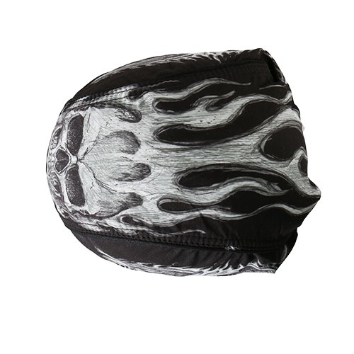 Black And White Skull Biker Headwrap