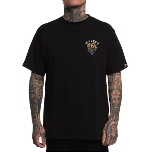 Sullen Rose Gold Black Cotton T Shirt Front View