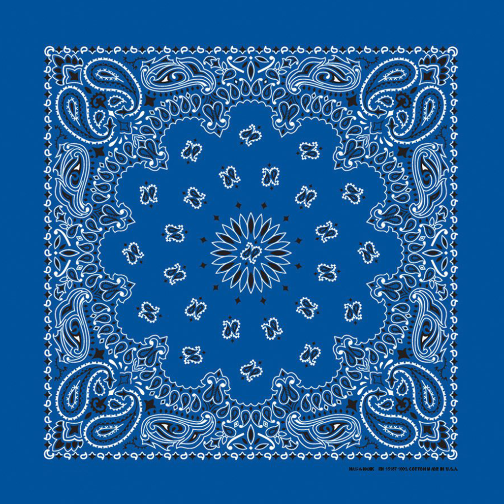 Royal Blue Paisley Bandana 22x22 Inches