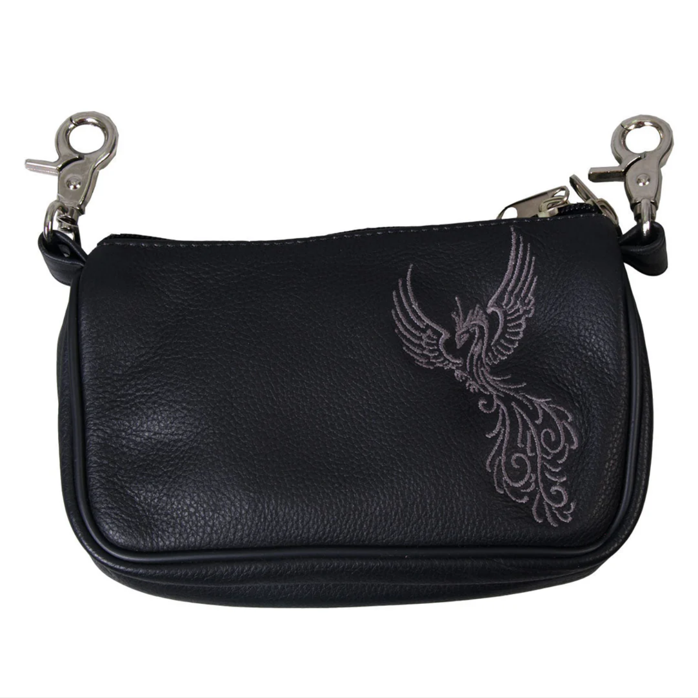 Embroidered Phoenix Clip Pouch
