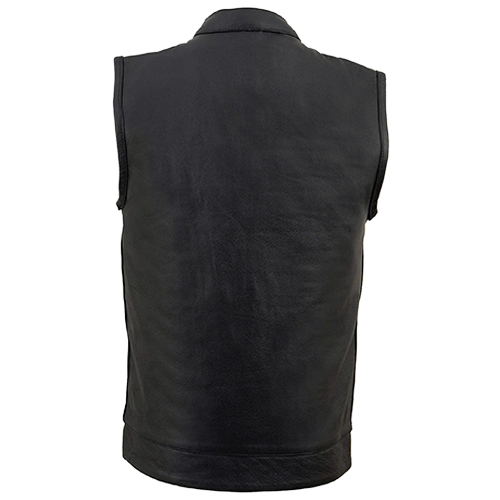 Kid’s Open Neck Club Style Leather Vest – Black 🖤🔥