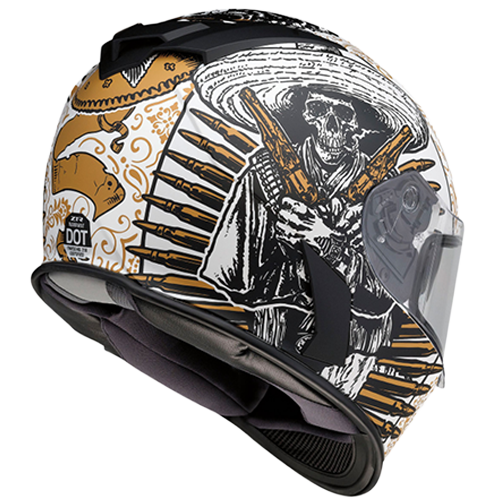 Z1R Warrant Sombrero Helmet β White/Gold πͺβ‘