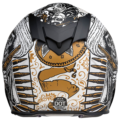 Z1R Warrant Sombrero Helmet β White/Gold πͺβ‘