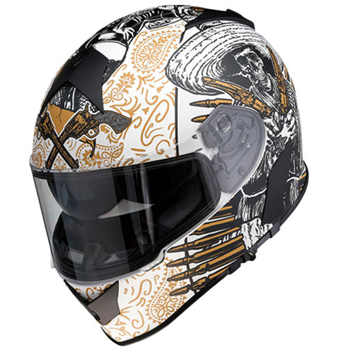 Z1R Warrant Sombrero Helmet β White/Gold πͺβ‘