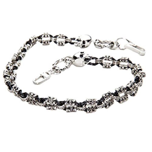27" Dual Braided Leather Wallet Chain ๐