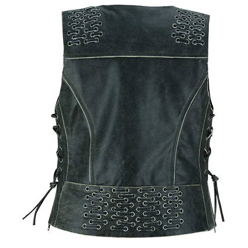 Grommet & Lacing Concealment Vest in Rub Off Gray ⚙️🖤