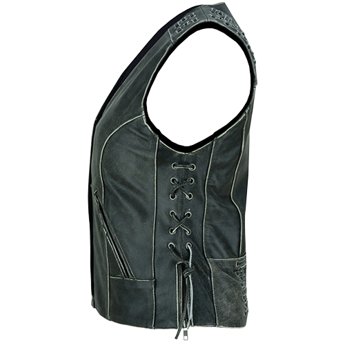 Grommet & Lacing Concealment Vest in Rub Off Gray ⚙️🖤