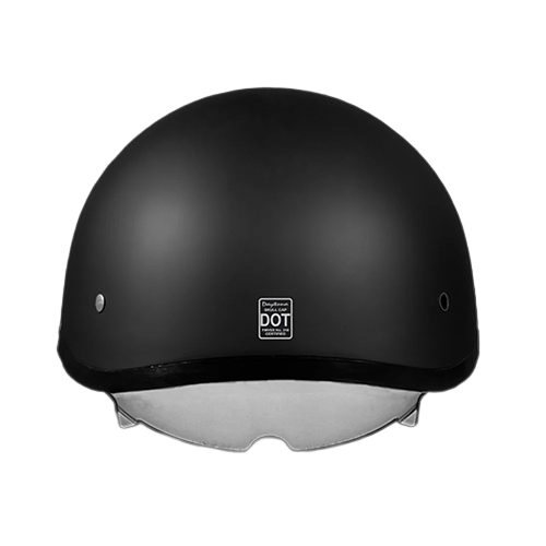 Daytona Skull Cap with Inner Shield in Dull Black 🖤💀