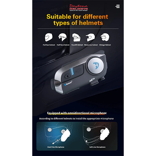 Daytona Helmets 4 Rider Intercom with HD Camera Bluetooth System