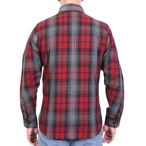 Men’s Flannel Shirt – Black, Grey & Red 🖤❤️