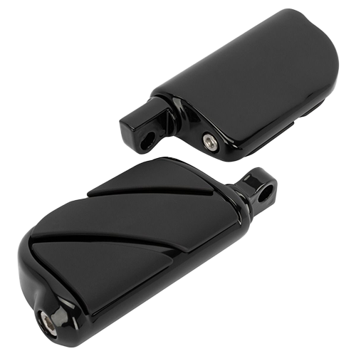 Adjustable 2.5 Inch Angled Black Motorcycle Foot Peg Mounts