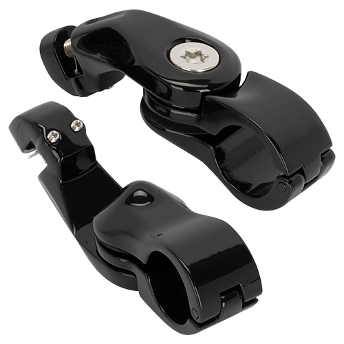 Adjustable 2.5 Inch Angled Black Motorcycle Foot Peg Mounts