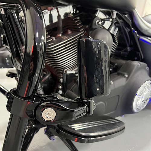 Compact Black Highway Foot Pegs For Harley & Indian Motorcycles