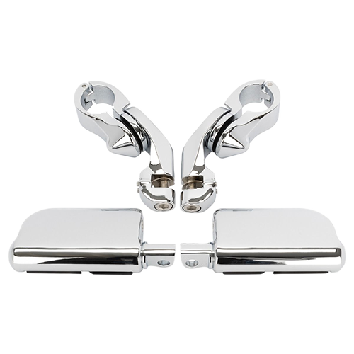 Chrome Highway Foot Pegs For Harley & Indian Motorcycles Back Side
