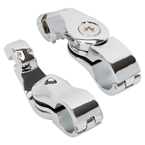 Adjustable 2.5 Inch Angled Chrome Motorcycle Foot Peg Mounts