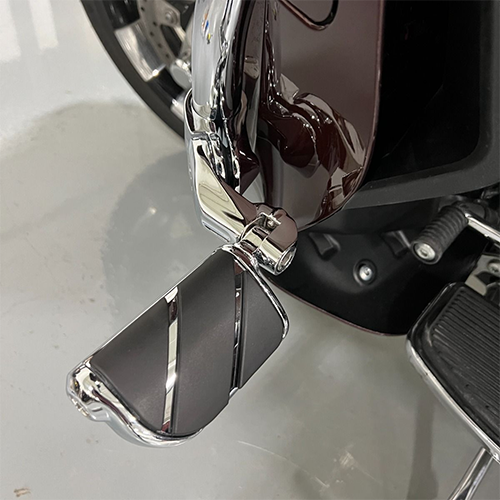 HOGWORKZ Chrome Short Highway Pegs Installed On Harley