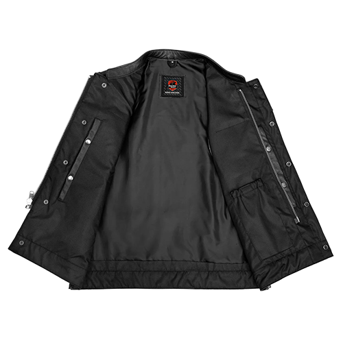 Daniel Smart Sideon motorcycle vest with concealed carry pockets, reinforced shoulders, and premium leather construction.
