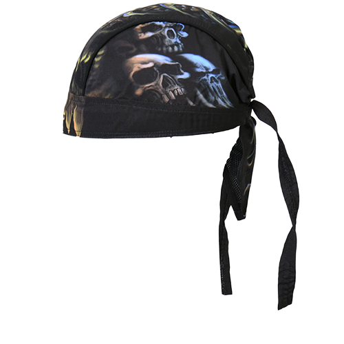 Motorcycle Skull Headwrap With Mesh Lining
