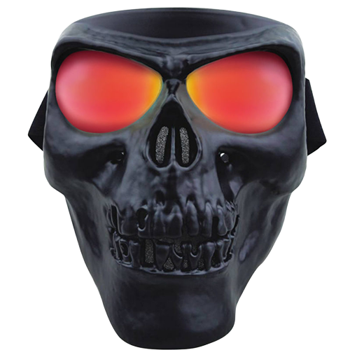 Black skull face mask with red coating and G-Tech lens