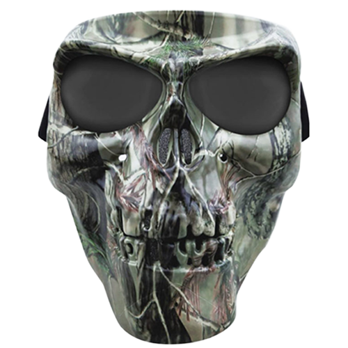 Motorcycle Face Mask – Matte Camo Finish with Adjustable Strap