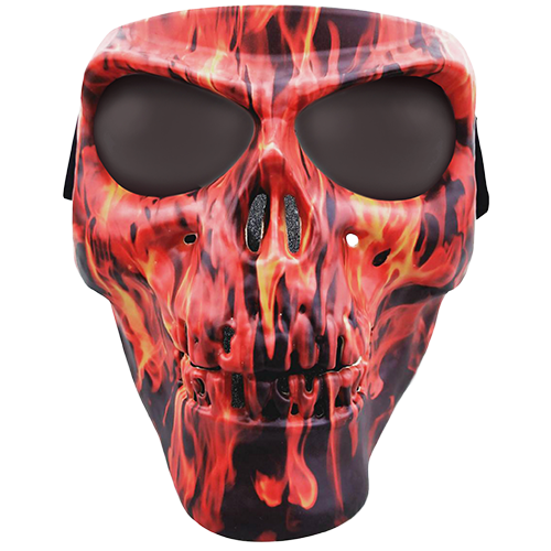 Skull Face Mask – Flame with Smoke Coating G-Tech Lens