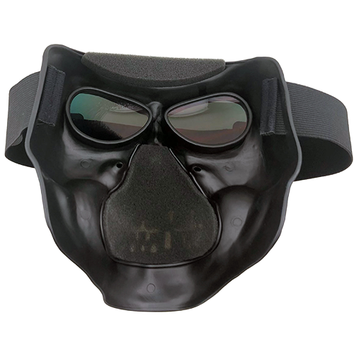 Motorcycle Face Mask – Matte Grey Spiderweb Design with Adjustable Strap