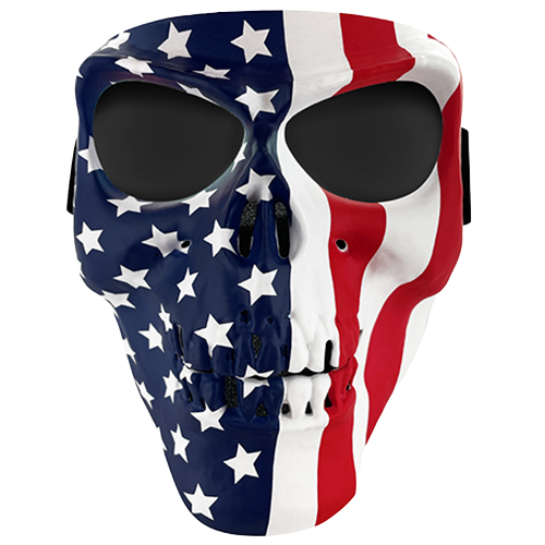 American Flag Skull Motorcycle Mask – Shatterproof Polycarbonate Lenses