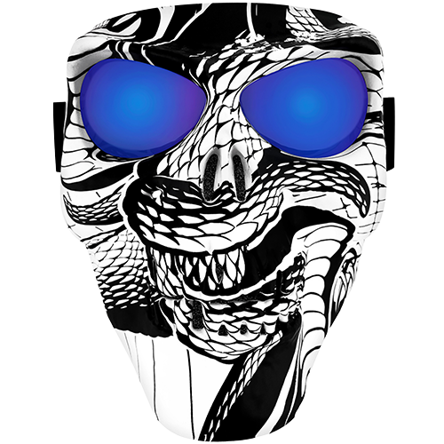Skull Face Mask – Snake with Blue Coating G-Tech Lens