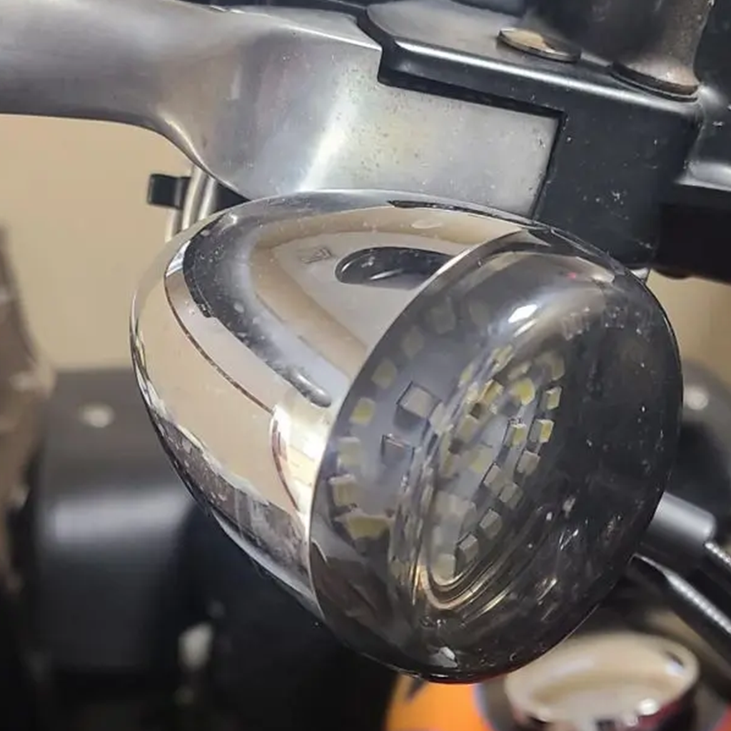 Smoked Turn Signal Lens Covers – Bullet Style Close-Up
