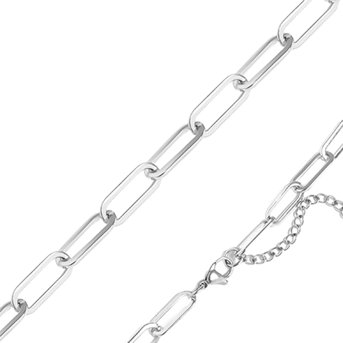 Silver chain bracelet on a white background