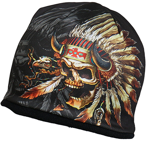 Sublimated Indian Skull Beanie 💀🪶