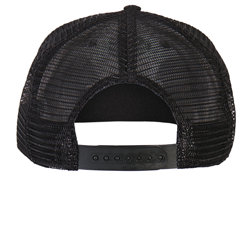 Black Snapback Cap With Tattooed For Life Patch Back View