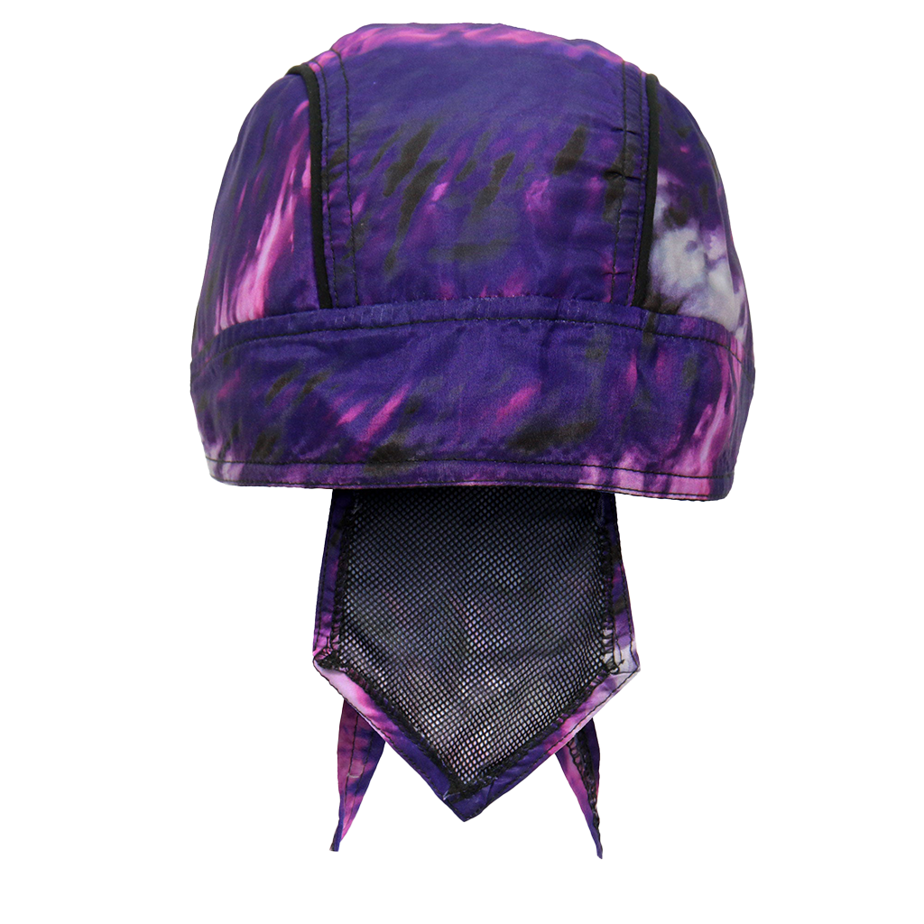 Tie Dye Motorcycle Skull Cap Headwrap Front View