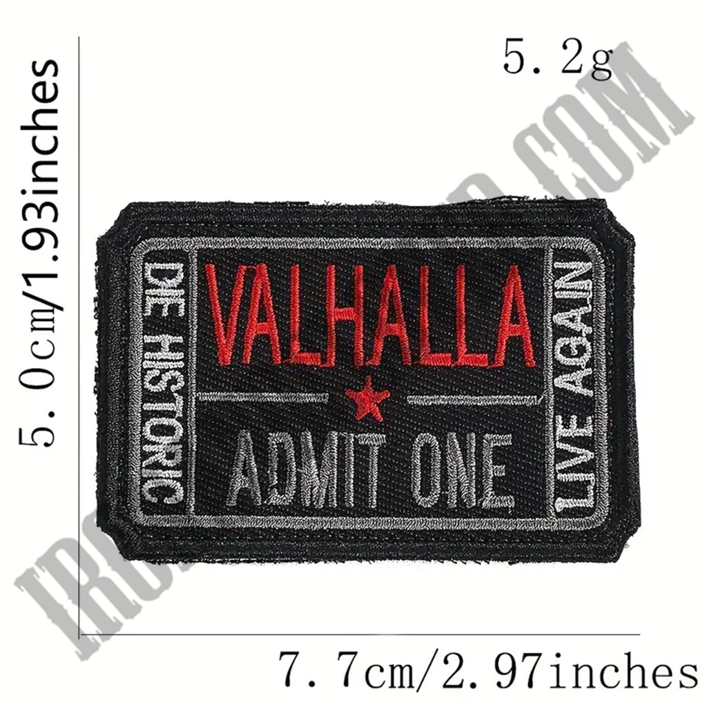 Viking Biker Patch With Hook And Loop Backing Sizing