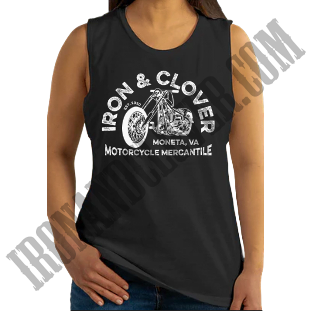 Womens Vintage Style Iron And Clover Muscle Tee
