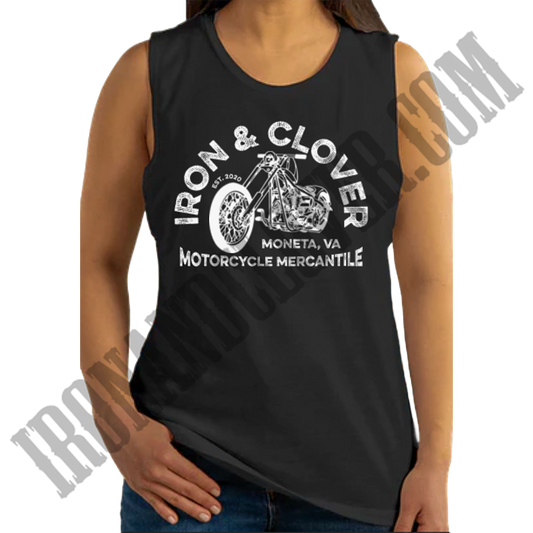 Womens Vintage Style Iron And Clover Muscle Tee