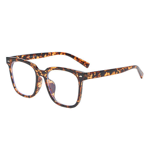 Whiskey Run tortoise square-frame glasses with clear lenses shown at an angle