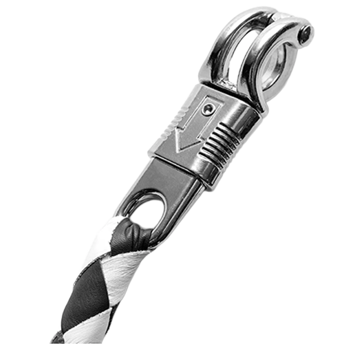 Motorcycle Get Back Whip – Silver Quick Release Clip