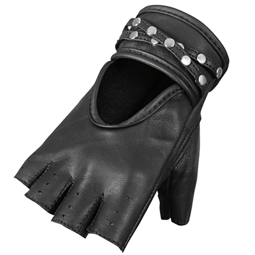 Womens Fingerless Studded Glove