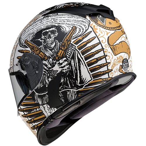 Z1R Warrant Sombrero Helmet White Gold β Full Face Design