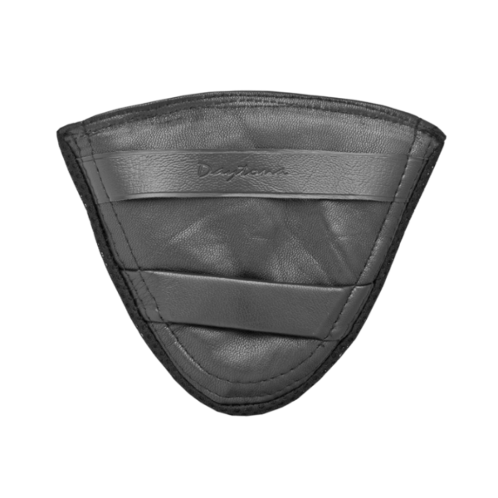 Black leather ear warmers designed to fit Daytona Skull Cap Helmets.